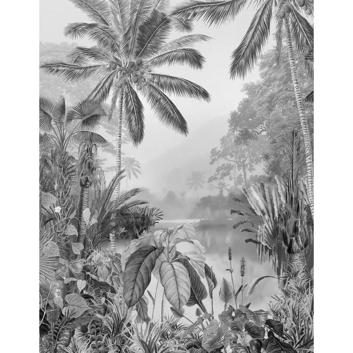 Photo Mural 'Lac Tropical' in Black & White (200 x 270cm) - Little and Giant Explorers Komar