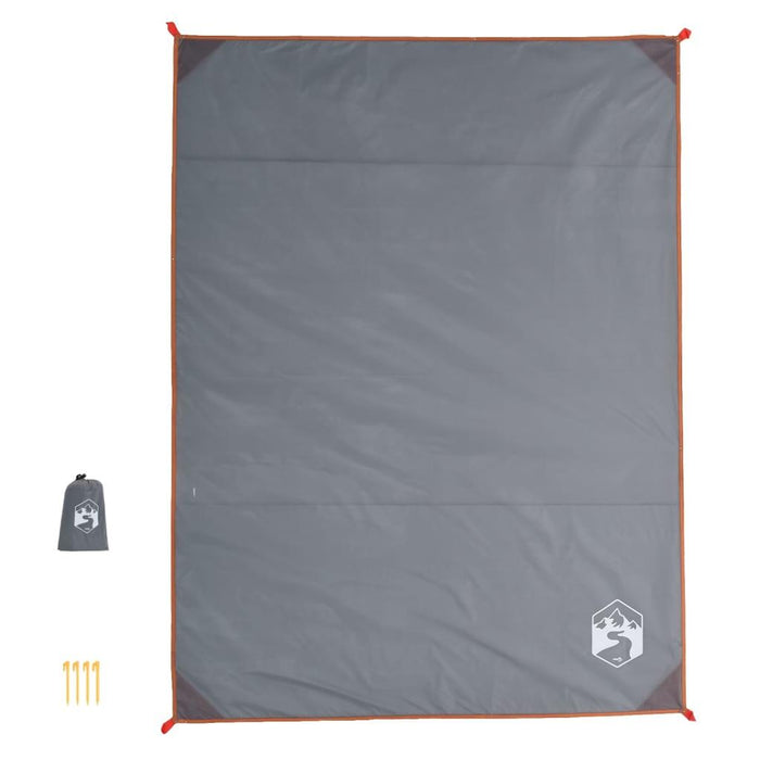 Picnic Blanket with Pegs in Grey and Orange (205 x 155cm) - Little and Giant Explorers vidaXL