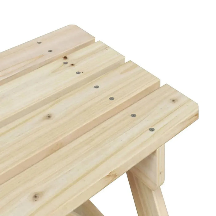 Picnic Table for 4 Kids with Umbrella Hole in Solid Wood Fir - Little and Giant Explorers vidaXL