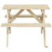 Picnic Table for 4 Kids with Umbrella Hole in Solid Wood Fir - Little and Giant Explorers vidaXL