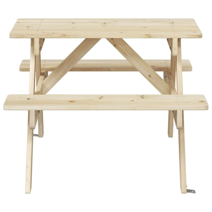 Picnic Table for 4 Kids with Umbrella Hole in Solid Wood Fir - Little and Giant Explorers vidaXL