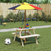 Picnic Table for 4 Kids with Umbrella Hole in Solid Wood Fir - Little and Giant Explorers vidaXL