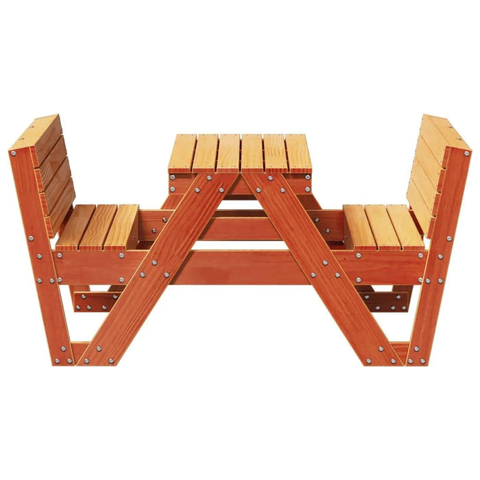 Picnic Table for Kids in Wax Brown and Solid Wood Pine - Little and Giant Explorers vidaXL