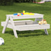 Picnic Table for Kids in White and Solid Wood Pine - Little and Giant Explorers vidaXL