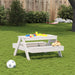 Picnic Table for Kids in White and Solid Wood Pine - Little and Giant Explorers vidaXL