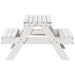 Picnic Table for Kids in White and Solid Wood Pine - Little and Giant Explorers vidaXL