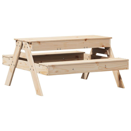 Picnic Table with Sandpit for Kids in Solid Wood Pine - Little and Giant Explorers vidaXL