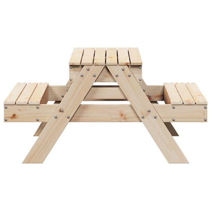 Picnic Table with Sandpit for Kids in Solid Wood Pine - Little and Giant Explorers vidaXL