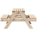 Picnic Table with Sandpit for Kids in Solid Wood Pine - Little and Giant Explorers vidaXL