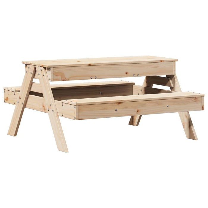 Picnic Table with Sandpit for Kids in Solid Wood Pine - Little and Giant Explorers vidaXL