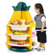 Pineapple Toy Storage Organiser | 360° Rotation with Wheels and Rail - Little and Giant Explorers Costway