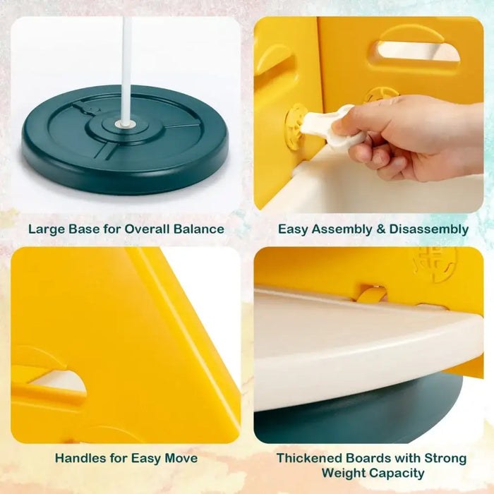 Pineapple Toy Storage Organiser | 360° Rotation with Wheels and Rail - Little and Giant Explorers Costway