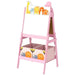 Pink Animal Themed 2 -in-1 Kids Easel with Whiteboard and Blackboard - Little and Giant Explorers AIYAPLAY