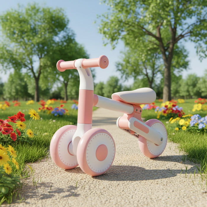 Pink Baby Balance Bike – Foldable | Adjustable Seat and 135° Steering Limit Ages 1–3 COSTWAY - Little and Giant Explorers Costway