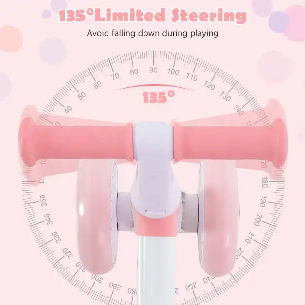 Pink Baby Balance Bike – Foldable | Adjustable Seat and 135° Steering Limit Ages 1–3 COSTWAY - Little and Giant Explorers Costway