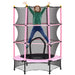 Kids Trampoline with Safety Net | Pink with Spring-Free Bungee Design - Little and Giant Explorers HOMCOM