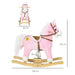 Pink Rocking Horse with Music, Hoof Beats, Horse Neighs and Saddle - Little and Giant Explorers HOMCOM