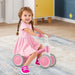 Pink Toddler Balance Bike – 4-Wheel Stability | Adjustable Seat and Handlebar COSTWAY - Little and Giant Explorers Costway