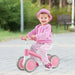 Pink Toddler Balance Bike – 4-Wheel Stability | Adjustable Seat and Handlebar COSTWAY - Little and Giant Explorers Costway
