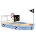 Pirate Ship Wooden Kids Sandbox with Blackboard and Rudder - Little and Giant Explorers Outsunny