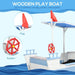 Pirate Ship Wooden Kids Sandbox with UV Protection Canopy - Little and Giant Explorers Outsunny