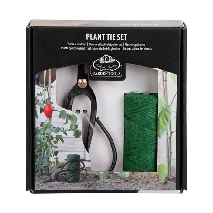 Plant tie set with garden scissors and green jute twine in Esschert Design gift box