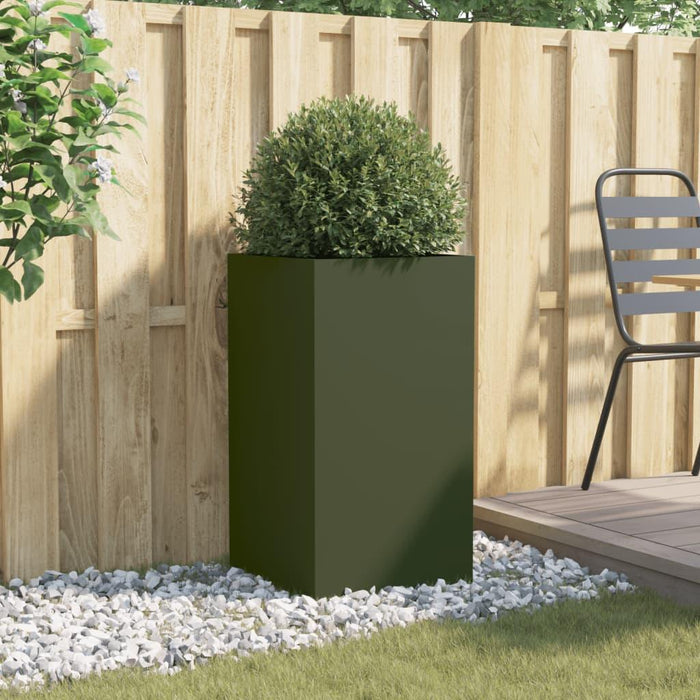 Planter in Olive Green (42 x 38 x 75cm) - Little and Giant Explorers vidaXL