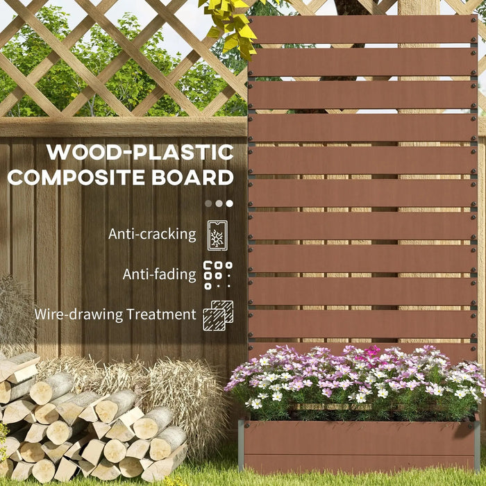 Planter with Trellis for Climbing Plants in Light Brown - Little and Giant Explorers Outsunny