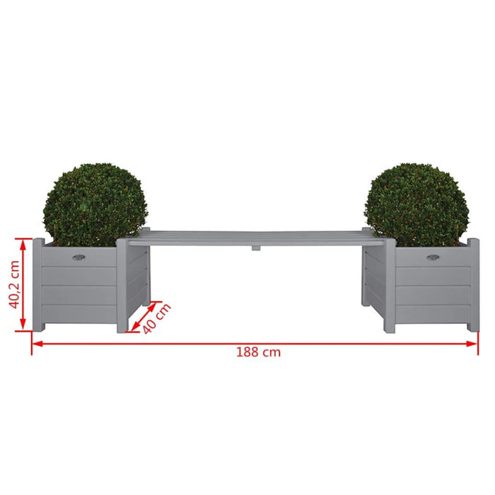 Planters with Bridge Bench in Grey - Little and Giant Explorers Esschert Design