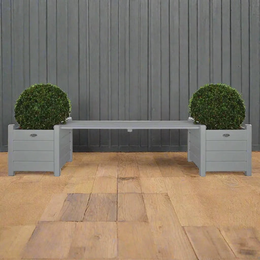 Planters with Bridge Bench in Grey - Little and Giant Explorers Esschert Design