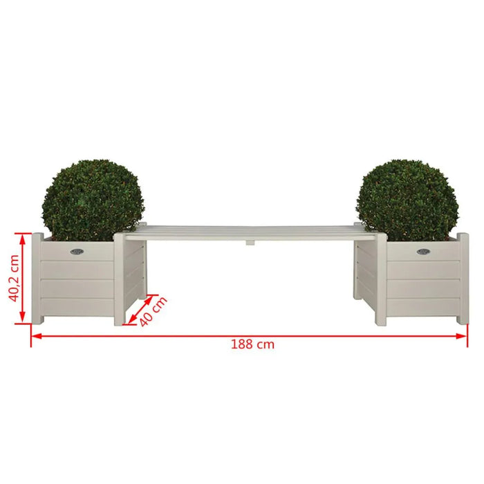 Planters with Bridge Bench in White - Little and Giant Explorers Esschert Design