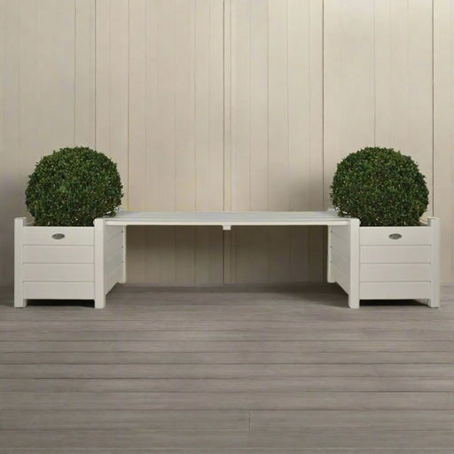 Planters with Bridge Bench in White - Little and Giant Explorers Esschert Design