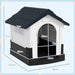 Plastic Dog Kennel with Windows | Miniature and Small Dogs in Grey (80 x 69 x 76cm) - Little and Giant Explorers PawHut