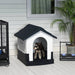 Plastic Dog Kennel with Windows | Miniature and Small Dogs in Grey (80 x 69 x 76cm) - Little and Giant Explorers PawHut