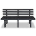 Anthracite plastic garden bench with slatted design and weather-resistant finish