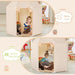 Play Tent with 2 Doors and Mat in Beige - Little and Giant Explorers Costway