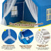 Playhouse with Mat, Star Lights and Windows in Blue - Little and Giant Explorers Costway