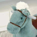 Plush Ride-On Rocking Horse with Realistic Sounds in Blue - Little and Giant Explorers HOMCOM