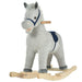 Plush Rocking Horse with Neighing and Galloping Sounds in Grey - Little and Giant Explorers HOMCOM