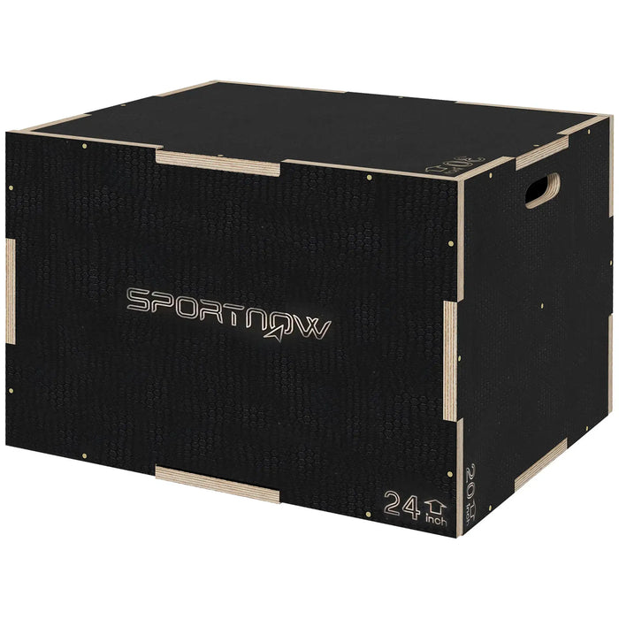 Plyometric Jump Box - Black | 3-in-1 Wooden Step Up Box - 51/61/76cm SPORTNOW - Little and Giant Explorers