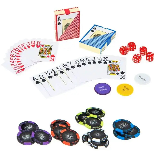 Poker Chip Set – 300-Piece Casino-Grade Poker Kit | Dealer Buttons - 14g Chips COSTWAY - Little and Giant Explorers Costway