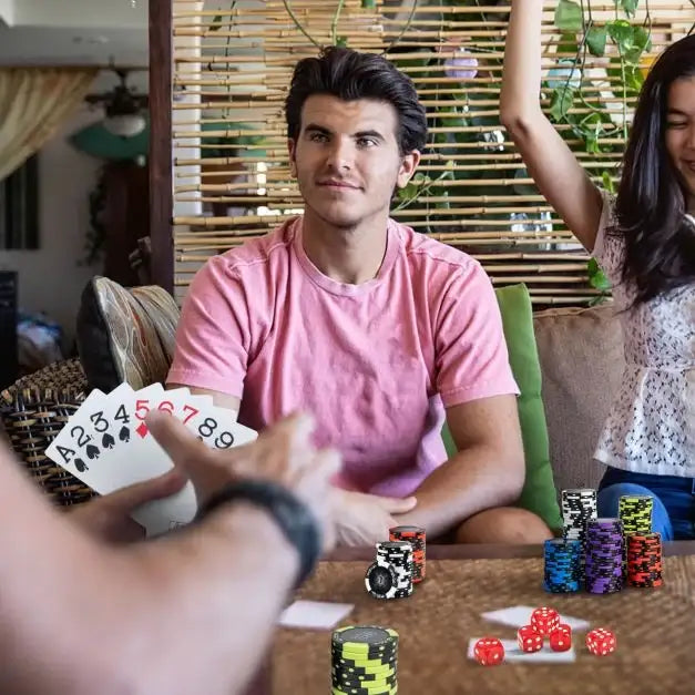 Poker Chip Set – 300-Piece Casino-Grade Poker Kit | Dealer Buttons - 14g Chips COSTWAY - Little and Giant Explorers Costway