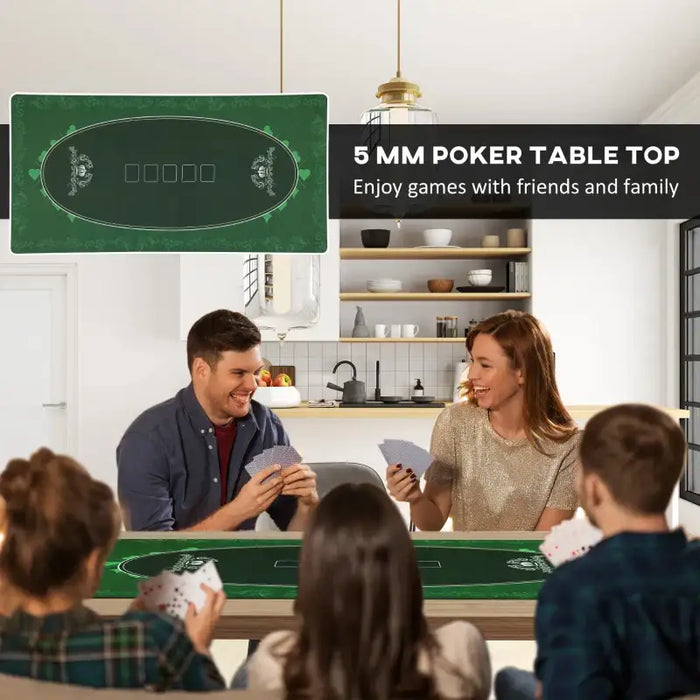 Poker Table Mat for 6 Players | Non-Slip Rubber Base - Portable with Carry Bag SPORTNOW - Little and Giant Explorers SPORTNOW