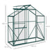 6 x 2.5FT Walk-in Polycarbonate Greenhouse in Green - Little and Giant Explorers Outsunny