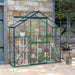 6 x 2.5FT Walk-in Polycarbonate Greenhouse in Green - Little and Giant Explorers Outsunny