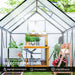 Walk-in Polycarbonate Greenhouse in Grey (190 x 190cm) - Little and Giant Explorers Outsunny