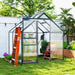 Walk-in Polycarbonate Greenhouse in Grey (190 x 190cm) - Little and Giant Explorers Outsunny