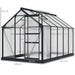 6 x 10FT Large Walk-in Polycarbonate Greenhouse in Grey - Little and Giant Explorers Outsunny