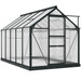 6 x 10FT Large Walk-in Polycarbonate Greenhouse in Grey - Little and Giant Explorers Outsunny