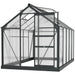 6 x 10FT Large Walk-in Polycarbonate Greenhouse in Grey - Little and Giant Explorers Outsunny